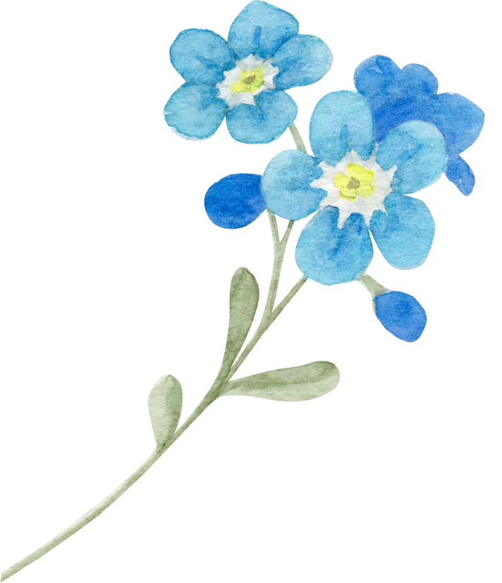 Blue Watercolor Flower